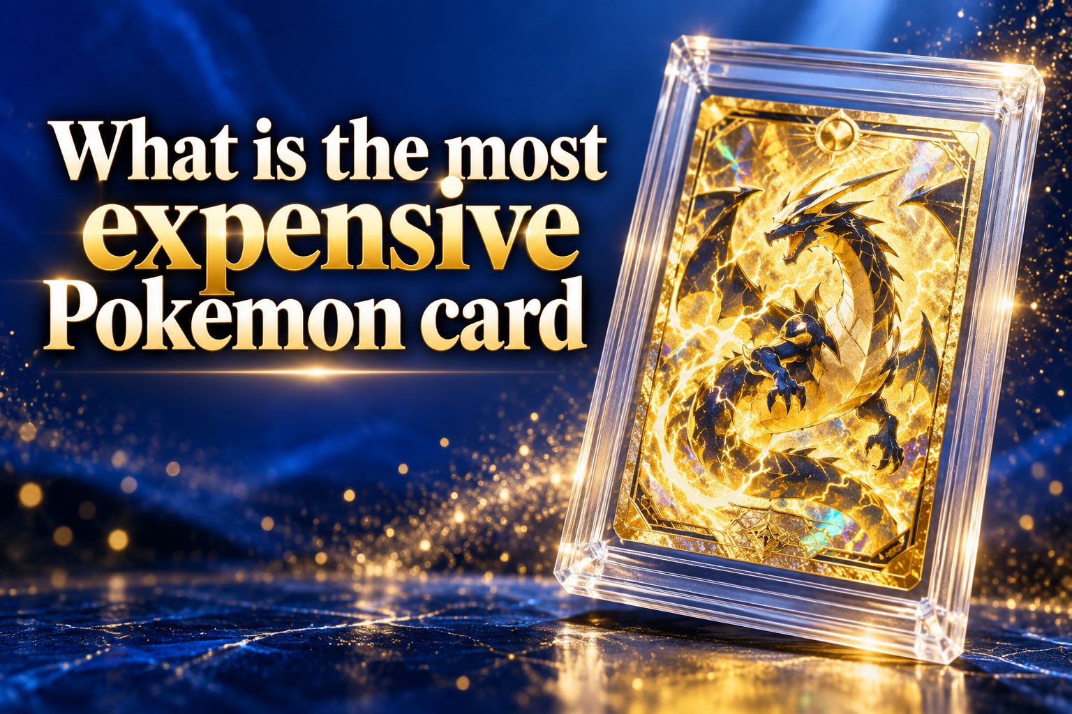 what-is-the-most-expensive-pokemon-card-e2899 Rare Pikachu Illustrator Pokémon card in a protective case