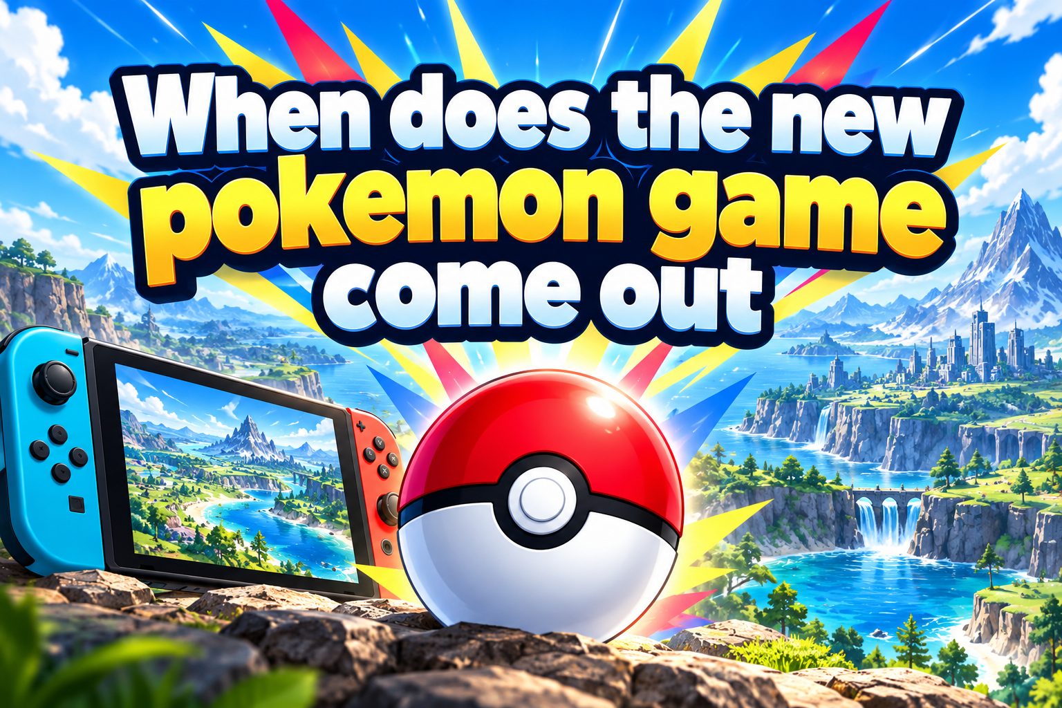 Pokémon Trainers exploring a colorful new region